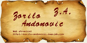 Zorilo Andonović vizit kartica